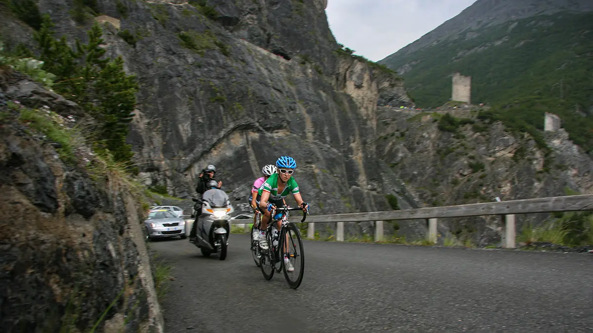 The climb to Cancano for the women's Giro d'Italia